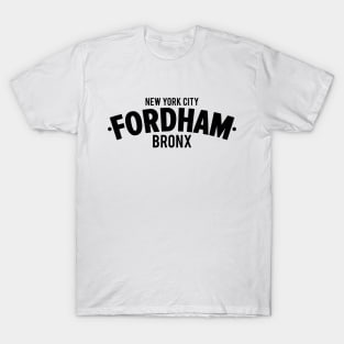 Fordham Bronx Modern Minimalistic Typography Design T-Shirt